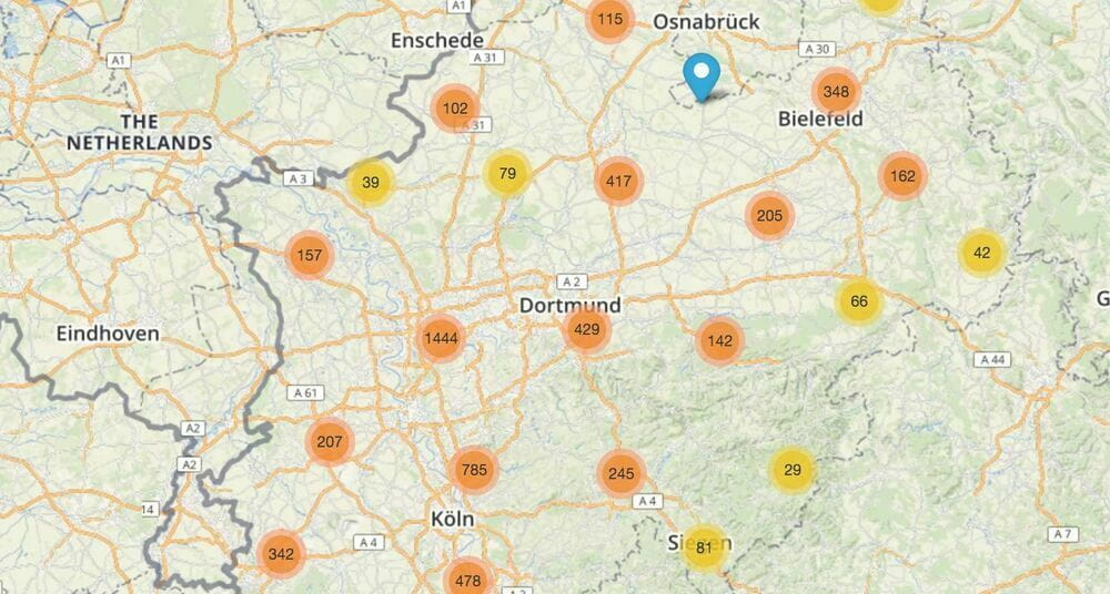 Screenshot Schulen in NRW